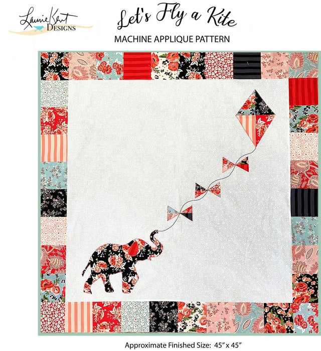 Applique Embroidery Pattern Let's Fly a Kite