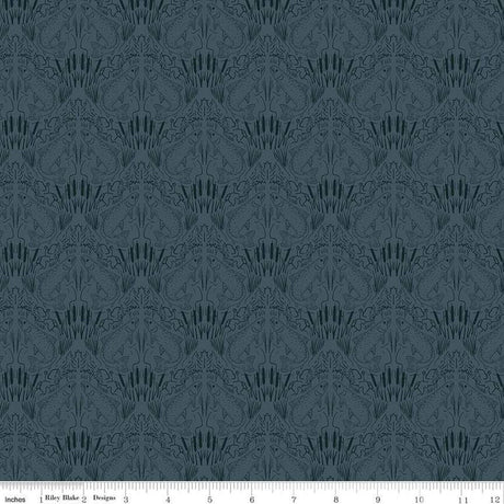 Cotton Print Let's Wander First Catch Blue Fabric 43/44"