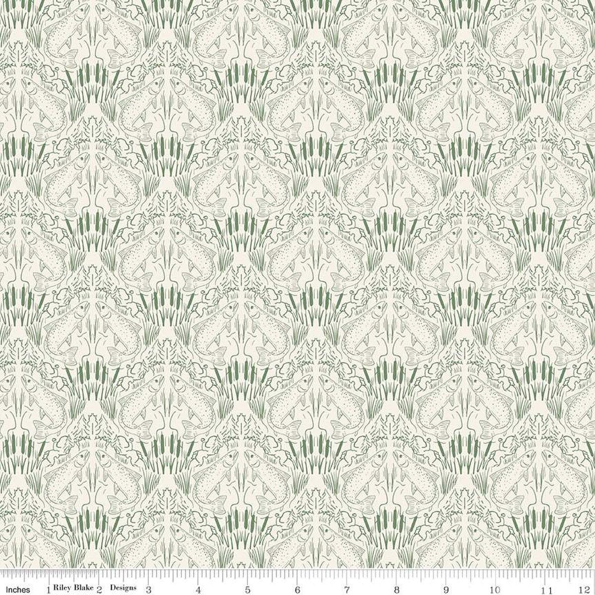 Cotton Fabric Let's Wander First Catch Cream 43/44"