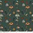 Cotton Print Fabric Let's Wander Gone Fishing Forest 43/44"