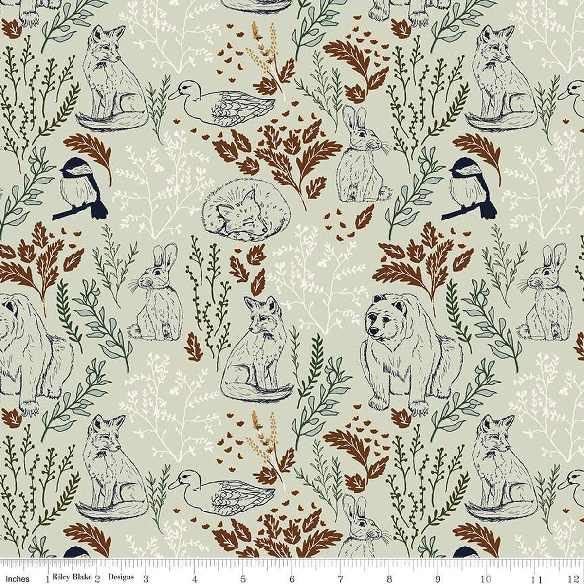 Cotton Print Fabric Let's Wander Main Mist 43/44"