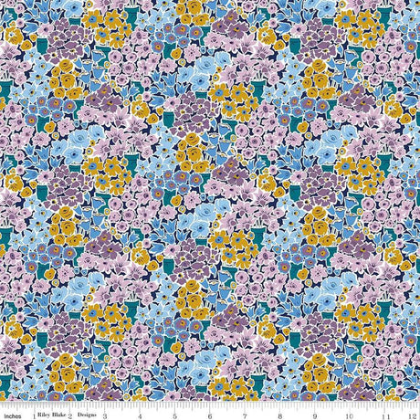 Cotton Print Rossellie Blooms Fabric 44/45" Width