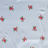 Poly Spandex Swimsuit Fabric Light Blue Gingham Floral Bunches