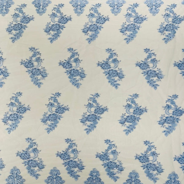 Beaded Lace Fabric Helena Floral 50" Width
