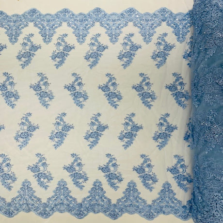 Beaded Lace Fabric Helena Floral 50" Width