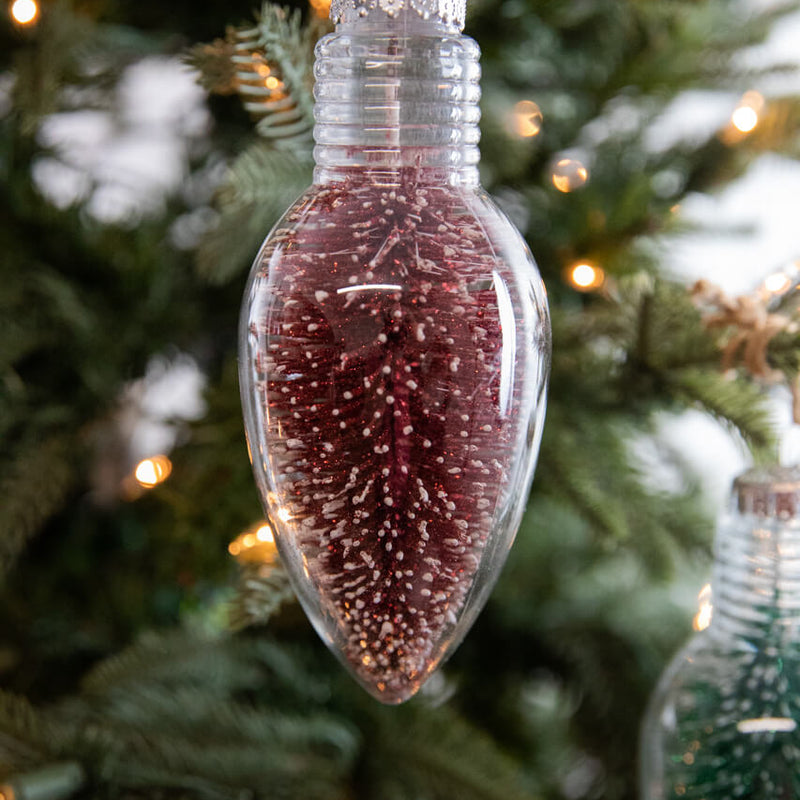 6.5"Plastic Clear Retro Light Bulb Ornament