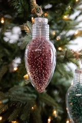 6.5"Plastic Clear Retro Light Bulb Ornament