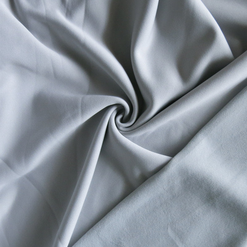 Polartec Powerstretch Fleece Knit Fabric Silver Grey