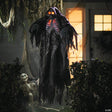 Light-Up Hanging Black & Gray Grim Reaper with Sound Halloween Decoration - 5 ft
