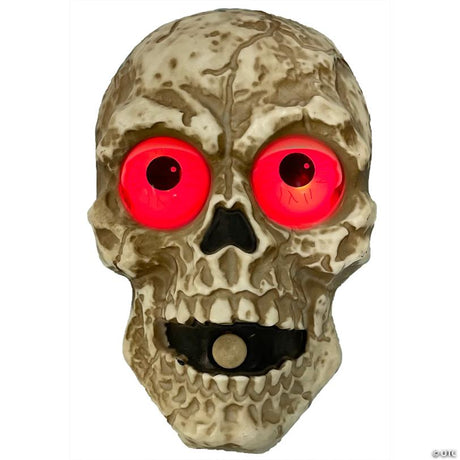 Light-Up Skull Doorbell Halloween Decor with Glowing Eyes and Voice, lights up for a spooky Halloween night display