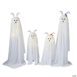 Light-Up Standing Ghostly Dogs Halloween Decoration - Set of 4