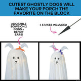 Light-Up Standing Ghostly Dogs Halloween Decoration - Set of 4