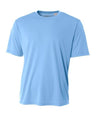 A4 NB3142 Youth Cooling Performance Crew Micro Poly Interlock Fabric - Light Blue, Moisture Wicking, 44+ UPF (1 Piece)