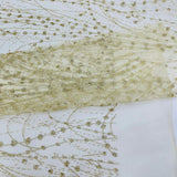 Galaxy Glitter Design Mesh Lace Polyester Fabric - Glitter Galaxy Pattern, 52-54" Width (1 Yard)