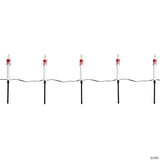 Lighted Flickering Candle Halloween Pathway Marker Lights - 4' Black Wire - 5ct