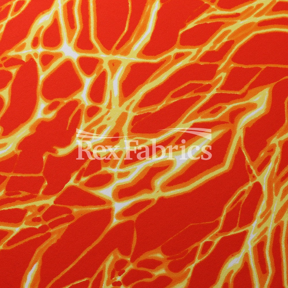 Lightning Bolt Nylon Spandex Fabric - Multi-Color Lightning Bolt Print, 58/60" Width (1 Yard)