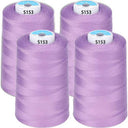 4 Pack of 6000 Yard Lilac Spools Sewing Thread 24,000 Yards Total All Purpose