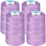 4 Pack of 6000 Yard Lilac Spools Sewing Thread 24,000 Yards Total All Purpose