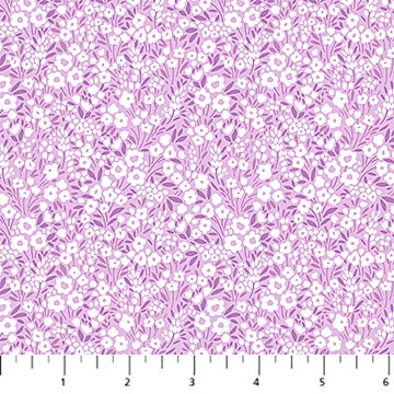 Cotton Print Lilac Flora Vista Pocket Posies Fabric 44/45"