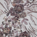 1 yarda de tela de encaje de tul bordada con diseño floral increíble, 52" de ancho