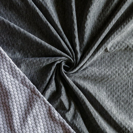 Poly Spandex Fleece Knit Fabric - Lilac Grey Heathered Dry Switch