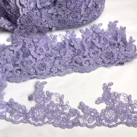 Beaded Corded Lace Trimming 4"
