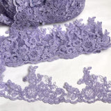 Beaded Corded Lace Trim on Polyester Net Mesh