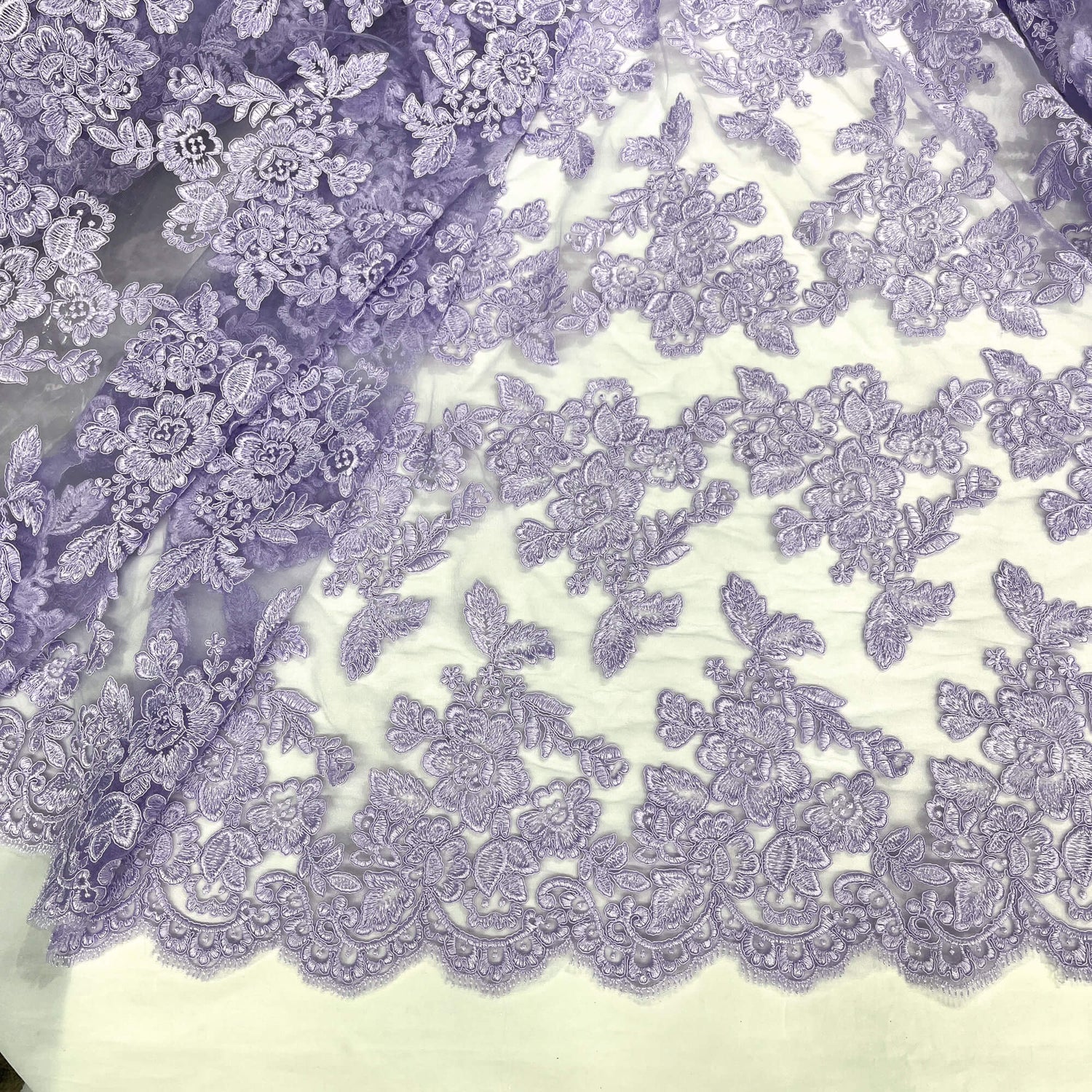 Corded Bridal Lace Embroidered Net Mesh