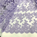 Corded Bridal Lace Fabric on Polyester Net Mesh