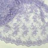 Corded Floral Lace Fabric - Scalloped Edges, 53" Width (1 Yard)