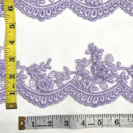 Embroidered Floral Beaded Lace Trim