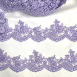 Embroidered Floral Beaded Lace Trim