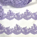 Beaded Corded Floral Lace Trim 4" Wide