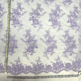 Corded Floral Lace Fabric Ivory