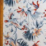Swim Knit Nylon Spandex Lily Birds Floral Print