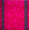 Lily With Tapa Double Border Cotton Light Barkcloth Fabric - Floral Tapa Border, 36" X 45" (1 Yard)