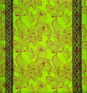 Cotton Barkcloth Lily With Tapa Double Border Fabric