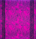 Cotton Barkcloth Lily With Tapa Double Border Fabric