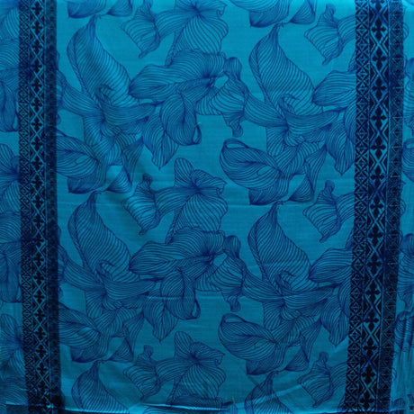 Cotton Barkcloth Lily With Tapa Double Border Fabric