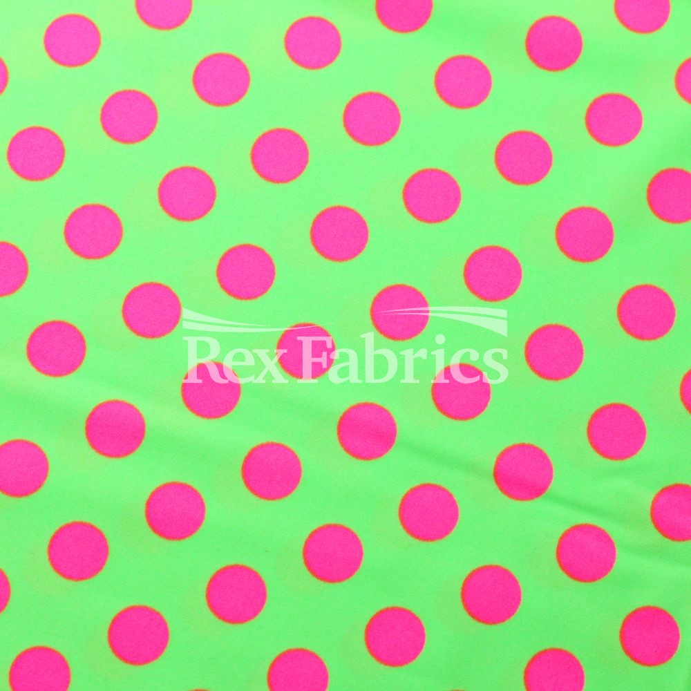 E-Z Dots Matte Nylon Spandex Fabric - Multicolor Polka Dots, 58/60" Width (1 Yard)