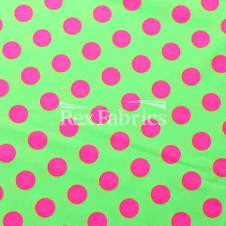 E-Z Dots Matte Nylon Spandex Fabric - Multicolor Polka Dots, 58/60" Width (1 Yard)