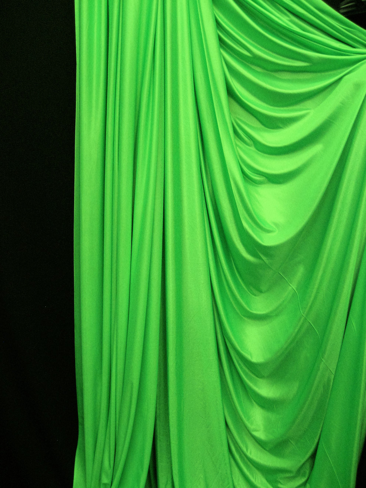 Low Stretch Lime Green Polyester Fabric - Lime Green, 40 Denier Tricot, 108-120" Width (1 Yard)