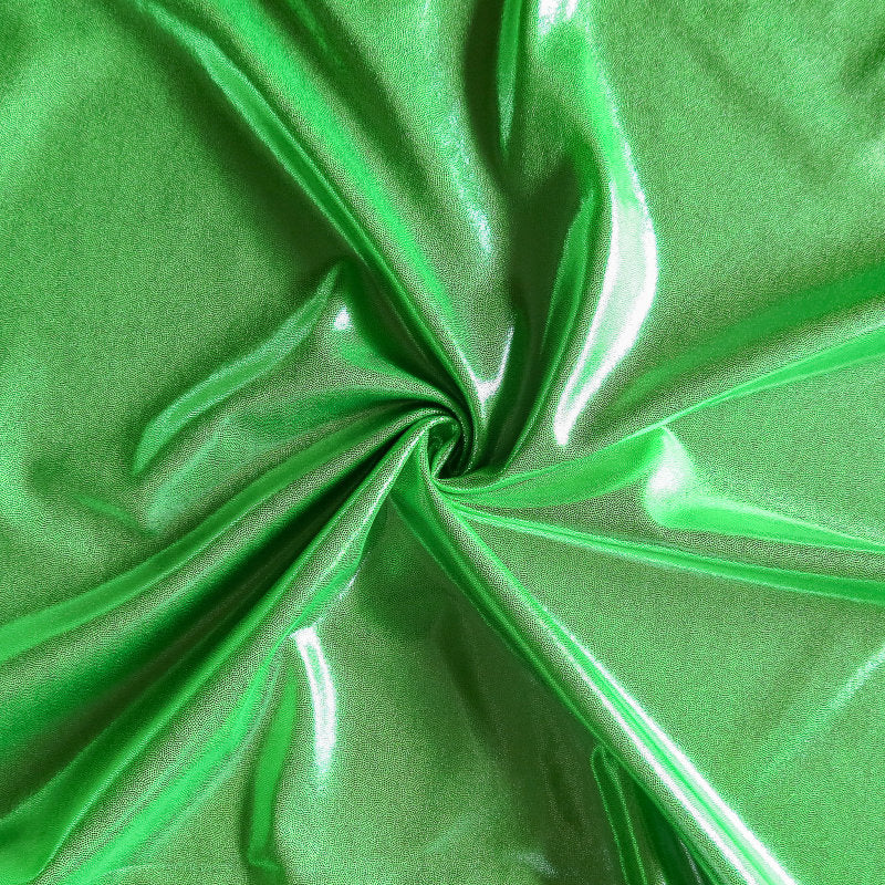 Swim Knit Lime Green Liquid Metallic Polyester Spandex 26" Remnant