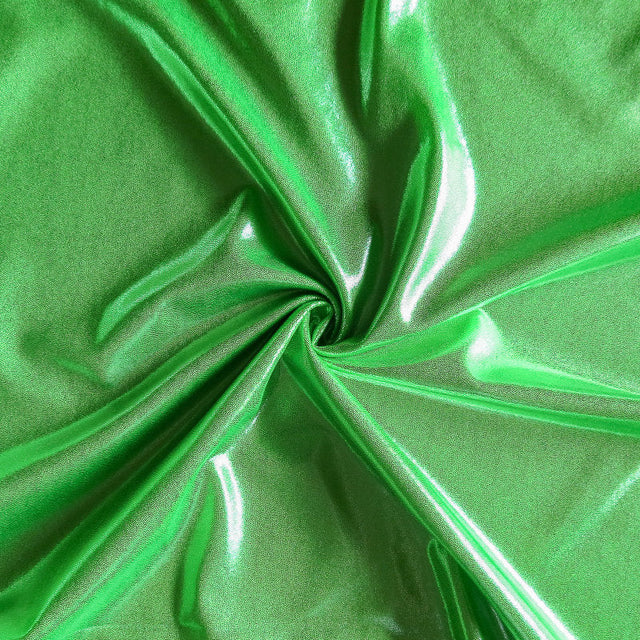Swim Knit Lime Green Liquid Metallic Polyester Spandex 26" Remnant