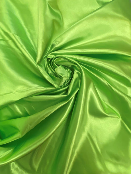 Lime Bridal Satin Fabric - Lime, 58"-60" Width (1 Yard)