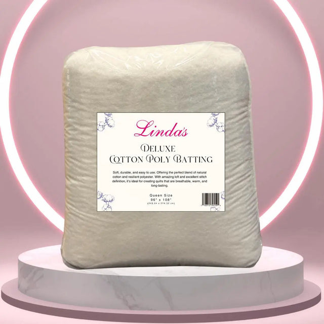 Linda's Deluxe Cotton/Poly Blend Quilt Batting Queen Size 3 Yard Package