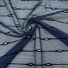 Linear Flocked Stretch Mesh Nylon Spandex Fabric - Navy/Black Linear Flocked, 54" Width (1 Yard)