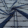 Linear Flocked Stretch Mesh Nylon Spandex Fabric - Navy, Black, Textured Mesh, 54" Width (1 Yard)