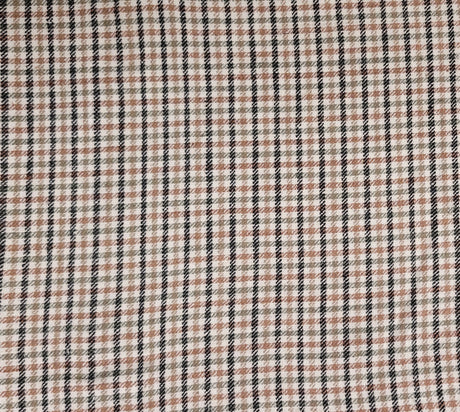 Linen Cotton Gingham Black Olive Brown