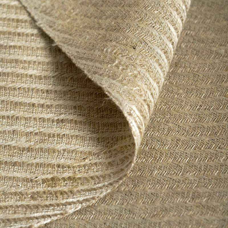 1 Yard Linen Rayon Yarn Dyed Jacquard Fabric Natural Off White 45 Degree Weave 60 Inches Width